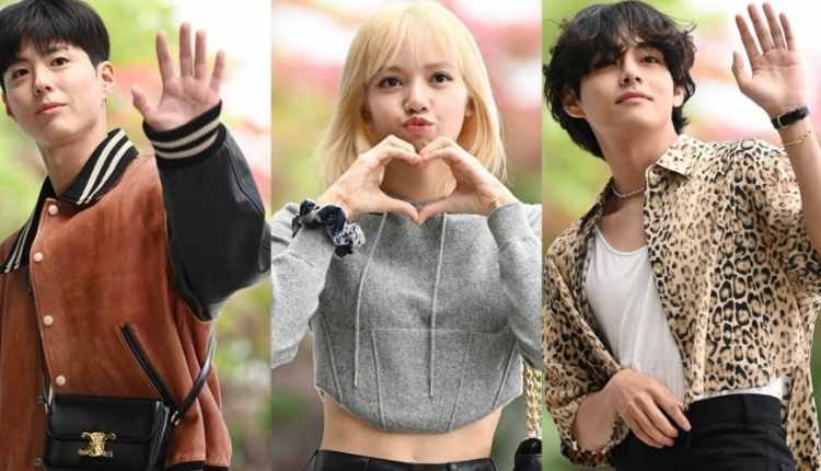 الممثل بارك بوقوم وتاي من bts و ليسا بلاكبينك يغادرون لحضور عرض سيلين