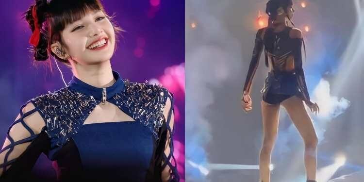 تذهل ليسا بلاك بينك بسيقانها الطويلة وجسمها الذهبي المشاهدين على الرغم من طولها