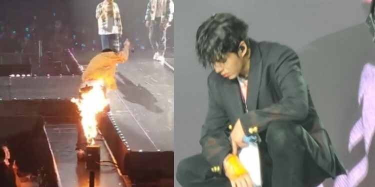 اشتعلت النيران بالعضو يون جيهيوك في حادث خطير خلال حفلة تريجر