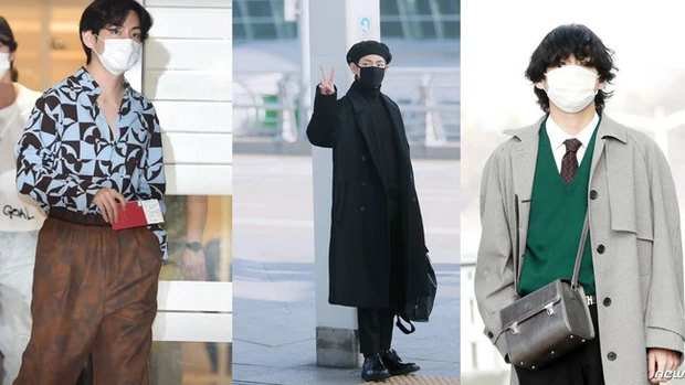 عضو bts تايهيونغ أيقونة أزياء المطار : مجلة يابانية تشيد باطلالات الايدول