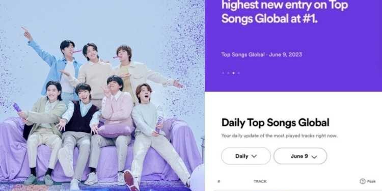 اغنية بتس تيك تو في المرتبة الأولى على Global Spotify