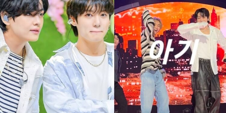 يقدم تايهيونغ الدعم لجونغكوك خلال تسجيل إنكيغايو و يؤدي "سفن" معا