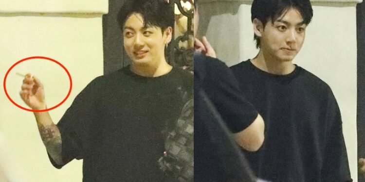 شوهد جونغكوك يدخن بحرية و هو يتجول في شوارع نيويورك صور له