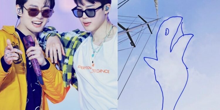 يعرض جيمين رسمة لجونغكوك طريف