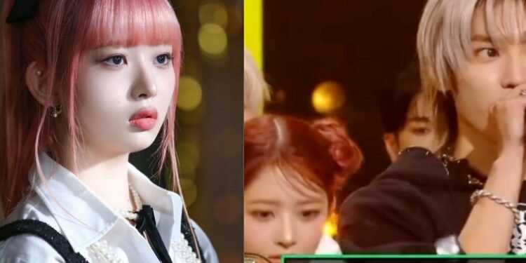 ري من ايف يختبئ خلف تايونغ أثناء إلقاء خطاب قبول جائزته