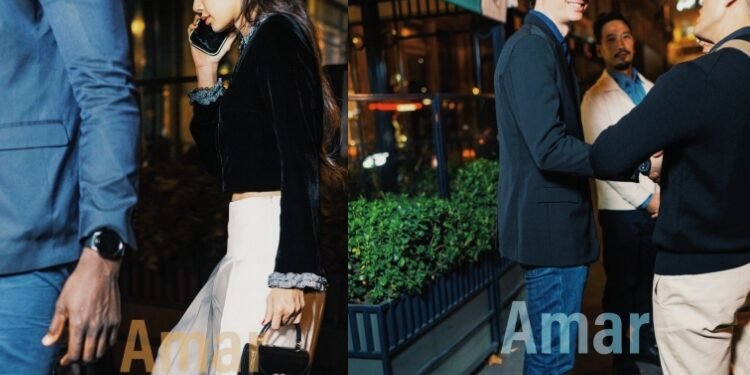 ليسا و فريدريك أرنو في موعد بمطعم مع الاصدقاء