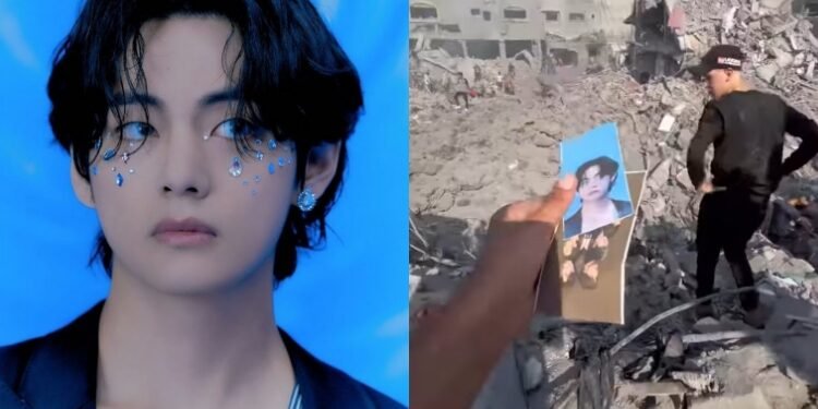 صور تايهيونغ في منزل ارمي فلسطينية تعرض لقصف الكيان الصهي_وني في غزة