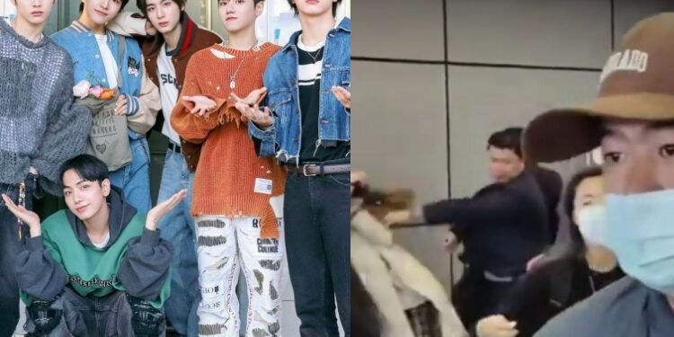 الحارس الشخصي لفرقة بوينكستدور يدفع معجبة بقوة و يثير غضب مستخدمي الانترنت