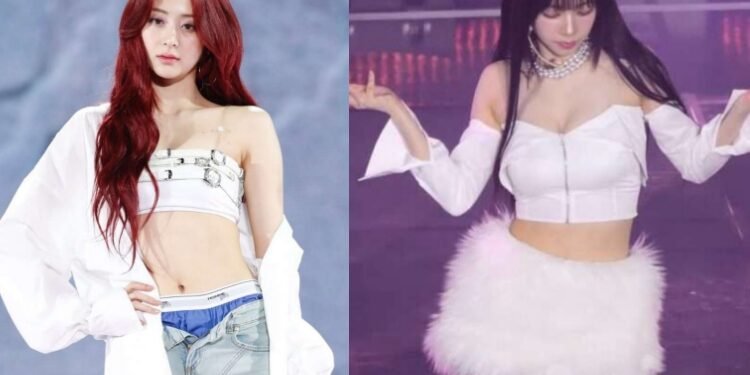 مستخدمي الإنترنت ذكروا ملابس كارينا وقالوا إن ليسيرافيم هي الوحيدة التي تعرضت لانتقادات بسبب ملابسها