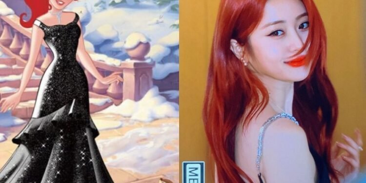 يونجين تبدو كحورية البحر بالشعر الأحمر في حدث M.A.C