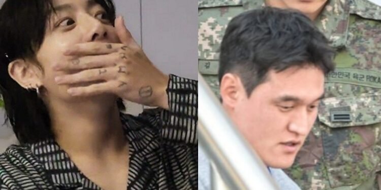 تم رصد تايهيونغ في مباراة كرة قدم، ويبدو أنيقًا بالزي العسكري