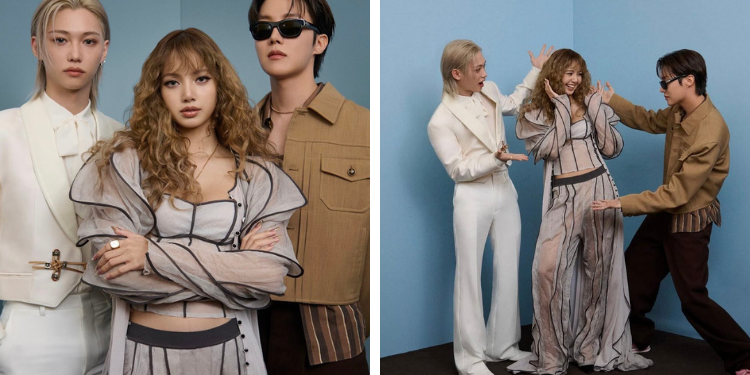 جيهوب يمسك يد ليسا في تفاعل صدم الستانز في حدث لويس فيتون يصدم المعجبين